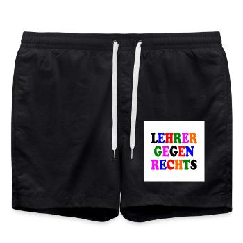 Lehrer gegen rechts - Badeshorts - Schwarz - Vorne - AI Model Male 185 light (185cm)