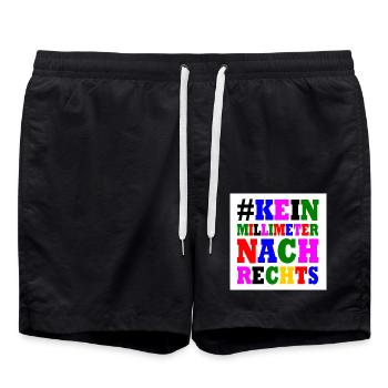 kein millimeter nach rechts - Badeshorts - Schwarz - Vorne - AI Model Male 185 light (185cm)