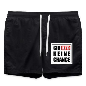 Gib afd keine chance - Badeshorts - Schwarz - Vorne - AI Model Male 185 light (185cm)