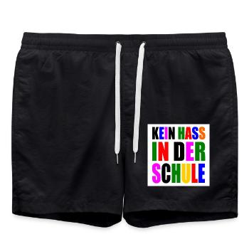 kein hass in der schule - Badeshorts - Schwarz - Vorne - AI Model Male 185 light (185cm)