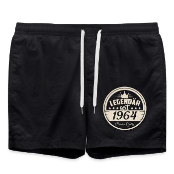 Legendär seit 1964 - Badeshorts - Schwarz - Vorne - AI Model Male 185 light (185cm)