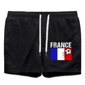Drapeau France cadeau football foot francais - Short de bain - noir - Devant - AI Model Male 185 light (185cm)