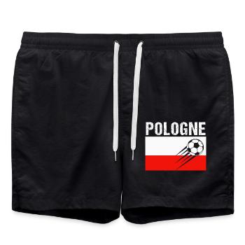 Flag Poland Gift Polish Football Football - Swim Trunks - black - Front - AI Model Male 185 light (185cm)