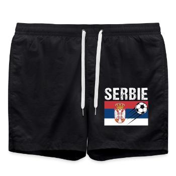 Drapeau Serbie cadeau football foot serbe - Short de bain - noir - Devant - AI Model Male 185 light (185cm)