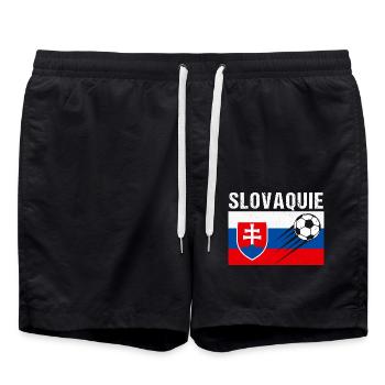 Slovakia Flag Slovak Football Gift - Swim Trunks - black - Front - AI Model Male 185 light (185cm)