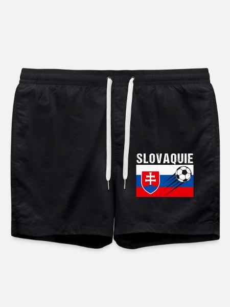 Slowakei Flagge Slowakisches Fußball Geschenk - Badeshorts - Schwarz
