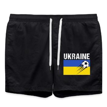 Drapeau Ukraine cadeau football foot ukrainien - Short de bain - noir - Devant - AI Model Male 185 light (185cm)