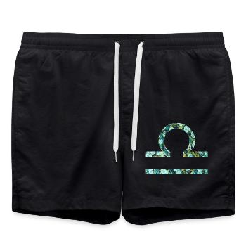 Zodiac sign Libra E 241 - Swim Trunks - black - Front - AI Model Male 185 light (185cm)
