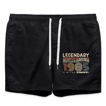 Légendaire Depuis 1985 Vintage Rétro Anniversaire - Short de bain - noir - Devant - AI Model Male 185 light (185cm)