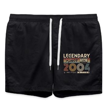 Légendaire depuis 2004 Vintage Rétro Anniversaire - Short de bain - noir - Devant - AI Model Male 185 light (185cm)