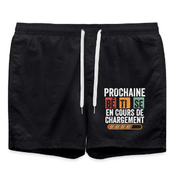 Prochaine bêtise en cours de chargement humour - Short de bain - noir - Devant - AI Model Male 185 light (185cm)