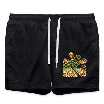 Ein abstraktes Muster voller lebendiger Farben - Badeshorts - Schwarz - Vorne - AI Model Male 185 light (185cm)