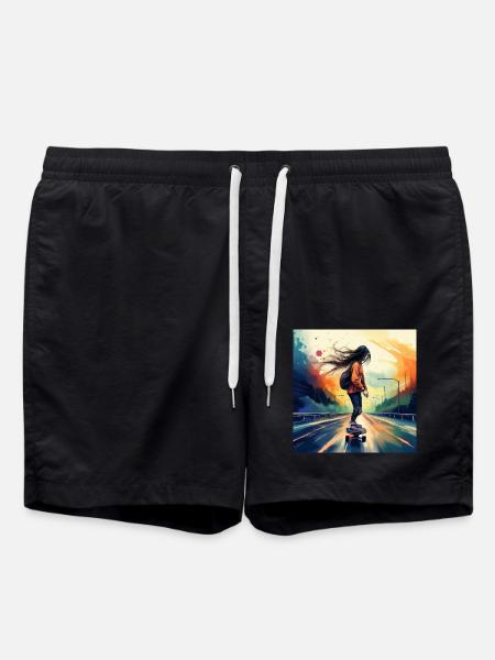 Skaters on the highway - Swim Trunks - black