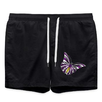 papillon asexuel non binaire labrys lesbienne - Short de bain - noir - Devant - AI Model Male 185 light (185cm)