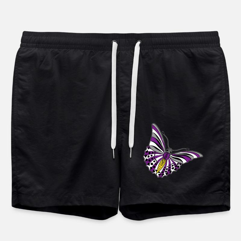 butterfly asexual non binary labrys lesbian - Swim Trunks - black