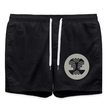 Circular-Inner-design - Swim Trunks - black - Front - AI Model Male 185 light (185cm)