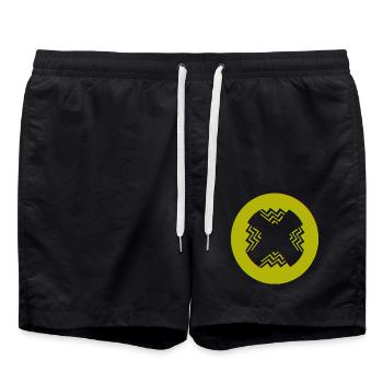 Circular Inner Style - Swim Trunks - black - Front - AI Model Male 185 light (185cm)