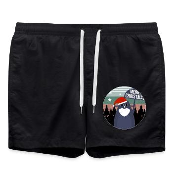Cat Christmas Gift Idea - Swim Trunks - black - Front - AI Model Male 185 light (185cm)