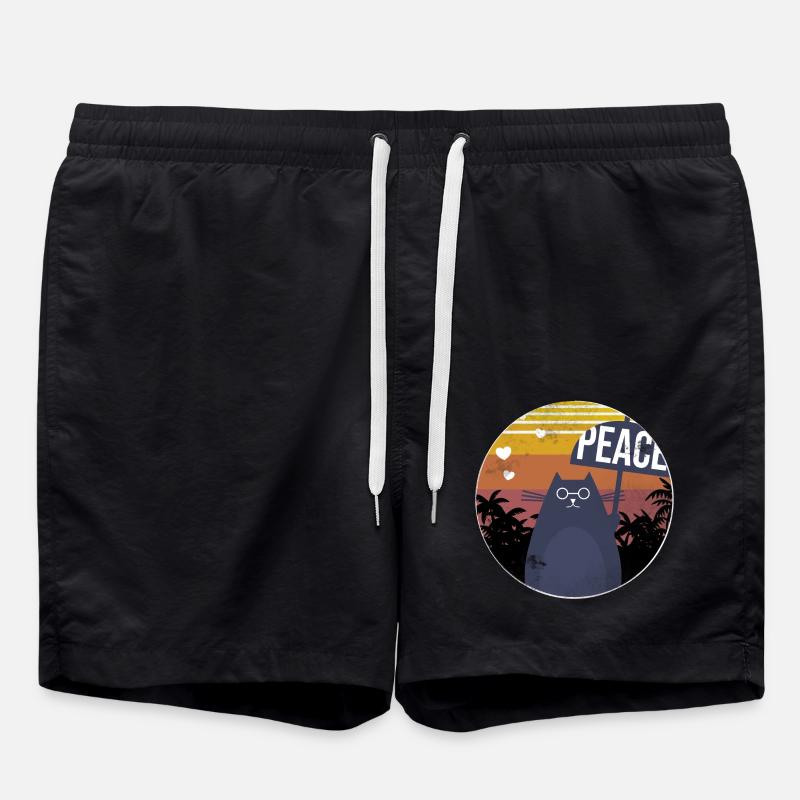 Funny Cat - Swim Trunks - black