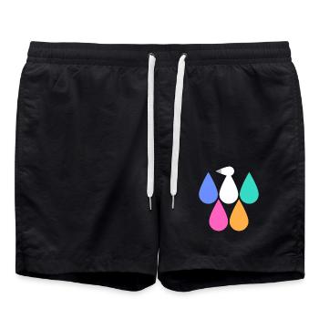 Colorful Birds Design Gifts - Swim Trunks - black - Front - AI Model Male 185 light (185cm)
