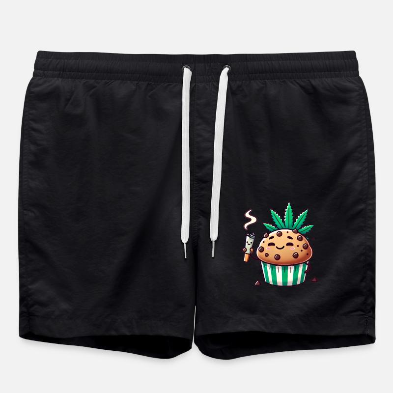 Chill Muffin with Leaf Joint - Swim Trunks - black