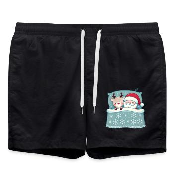 Duo de sommeil douillet renne du Père Noël - Short de bain - noir - Devant - AI Model Male 185 light (185cm)