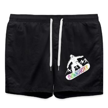 Snowboarders Snowboarding Snowboarding Winter sports - Swim Trunks - black - Front - AI Model Male 185 light (185cm)