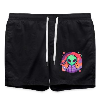 Voyageur extraterrestre Art cosmique - Short de bain - noir - Devant - AI Model Male 185 light (185cm)