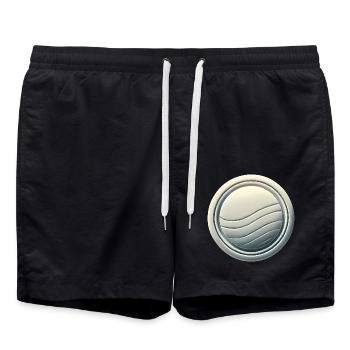 Modernes Abzeichen-Emblem-Design - Badeshorts - Schwarz - Vorne - AI Model Male 185 light (185cm)