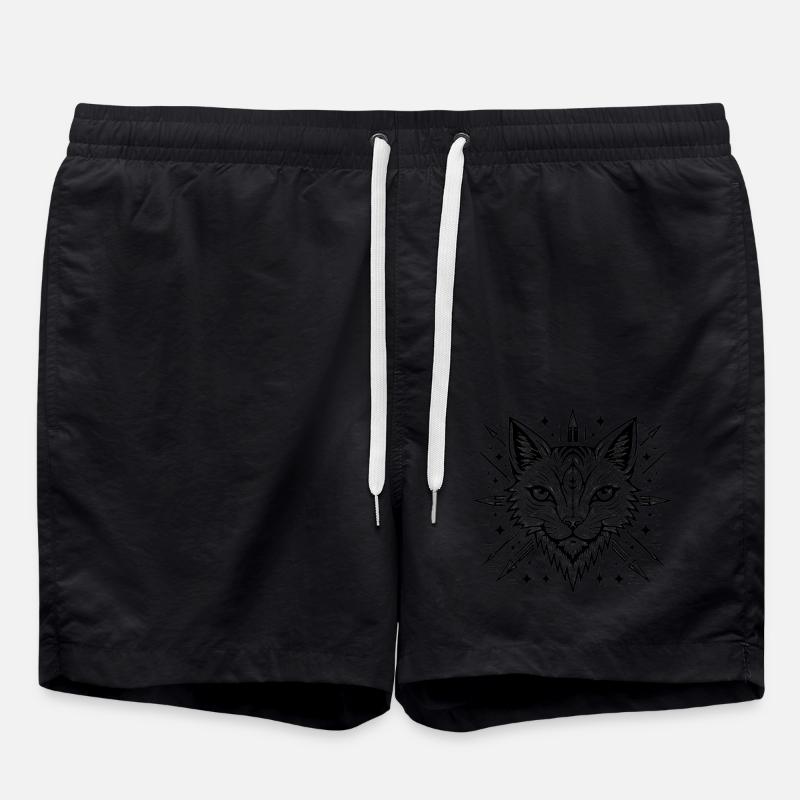 Conception graphique Fierce Double Wildcat - Short de bain - noir