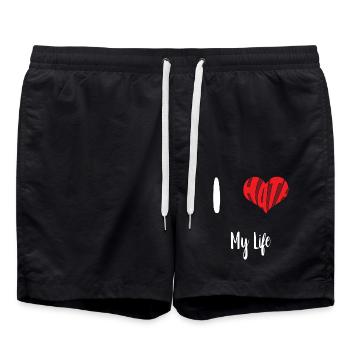 Hass Leben Stopp Hass Anti Hass - Badeshorts - Schwarz - Vorne - AI Model Male 185 light (185cm)
