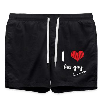 Hasse diesen Kerl Stopp Hass Anti Hass - Badeshorts - Schwarz - Vorne - AI Model Male 185 light (185cm)