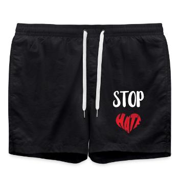 Kein Hass Abneigung Stopp Hass Anti Hass - Badeshorts - Schwarz - Vorne - AI Model Male 185 light (185cm)