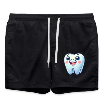 Conception de dessin animé de dent souriante - Short de bain - noir - Devant - AI Model Male 185 light (185cm)