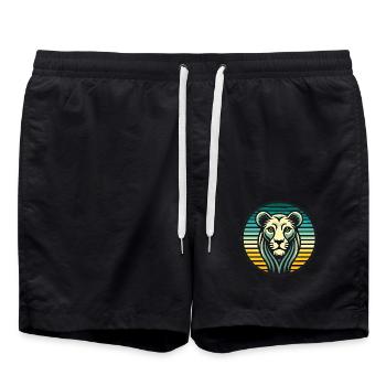 Cooler Than a Cat - Swim Trunks - black - Front - AI Model Male 185 light (185cm)