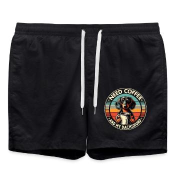 J’ai juste besoin de café et de mon teckel - Short de bain - noir - Devant - AI Model Male 185 light (185cm)