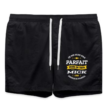 MICK PARFAIT - PRENOM MICK - Short de bain - noir - Devant - AI Model Male 185 light (185cm)