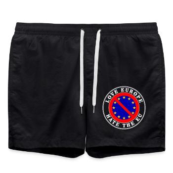 love europe hate the eu - Short de bain - noir - Devant - AI Model Male 185 light (185cm)