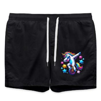 Dabbing Licorne sur la conception d’un monocycle - Short de bain - noir - Devant - AI Model Male 185 light (185cm)