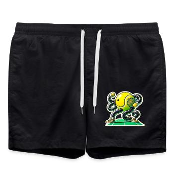 Rendez-vous sur le court de tennis Jeu de mots TShirt - Short de bain - noir - Devant - AI Model Male 185 light (185cm)