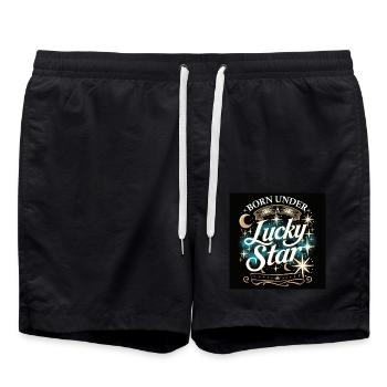 Lucky Star - Swim Trunks - black - Front - AI Model Male 185 light (185cm)