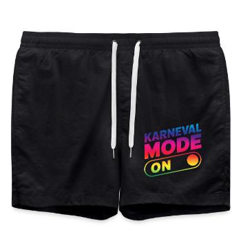 Karneval Mode On Fasching Fasnet - Badeshorts - Schwarz - Vorne - AI Model Male 185 light (185cm)