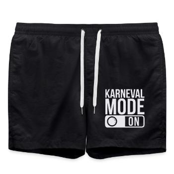 Karneval Mode On Fasching Fasnet - Badeshorts - Schwarz - Vorne - AI Model Male 185 light (185cm)