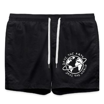 Sauvez les arts Sauvez le monde Militant écologiste de la Terre - Short de bain - noir - Devant - AI Model Male 185 light (185cm)