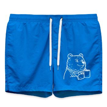 Bär mit Kaffeetasse - Bär mit Tasse Kaffee - Badeshorts - Cobalt blue - Vorne