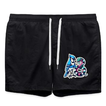 Halten Sie Abstand Cartoon Tiere - Badeshorts - Schwarz - Vorne - AI Model Male 185 light (185cm)