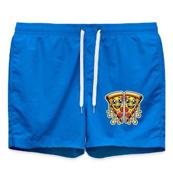 Sleep Eat Pizza Repeat Funny Design - Swim Trunks - cobalt blue - Front