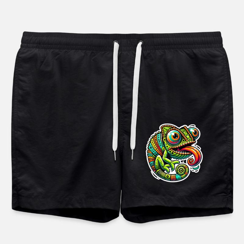 Chameleon Power Cartoon Design - Short de bain - noir