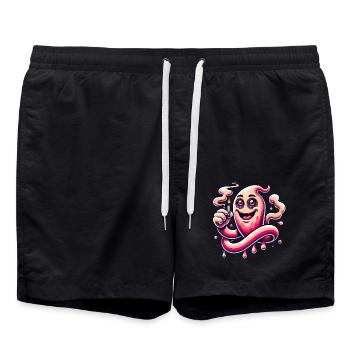 Drôle Stoner Ghost Cartoon Design - Short de bain - noir - Devant - AI Model Male 185 light (185cm)