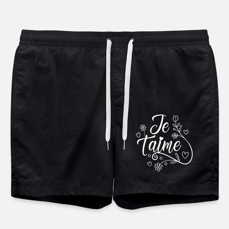 Je t'aime - Short de bain - noir